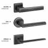 Итальянские ручки для межкомнатных дверей и окон Satin Black Reguitti